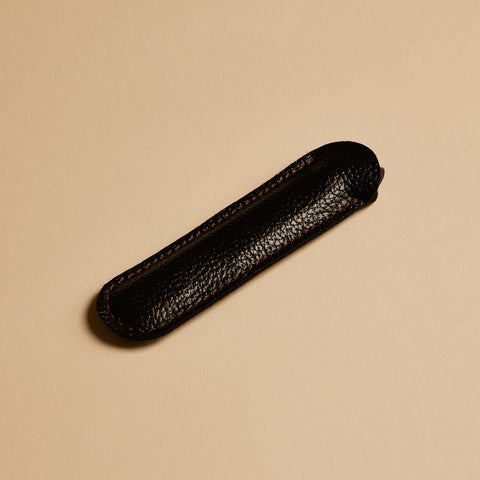 Black leather carry pouch for Higonokami pocket knife